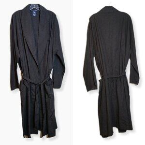 Polo Ralph Lauren Robe House Coat Black Plaid 100% Cotton Mens Size Large/XL